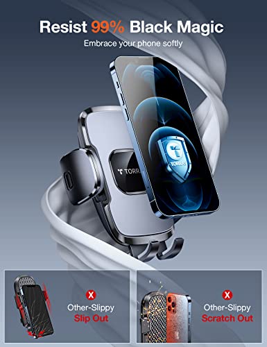 TORRAS [Full Protection Vent Phone Holder for Car [Vertical & Circle Vent Friendly] Stable Phone Mount Holder 2 in 1 Strong Clamp Air Vent Holder fits for iPhone 14 13 12 PM &Samsung 22 21 Ultra