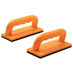 safety push block 2 pack, safety orange color for high visibility ideal for use on router tables, jointers, shapers and band saws