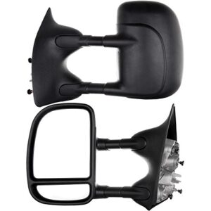 feiparts tow mirrors fit for 1999-2007 for ford for f250 for f350 for f450 for f550 super duty truck 2000-2005 for ford for excursion towing mirrors with left right manual adjusted black housing