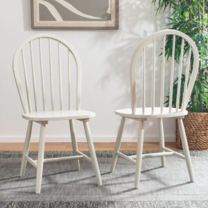 safavieh home camden farmhouse off-white spindle back dining chair, set of 2