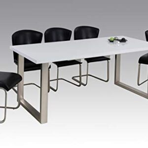 Inspirer Studio® Roman Extendible Dining Table Pedestal Table MDF High-Gloss White (Table ONLY)