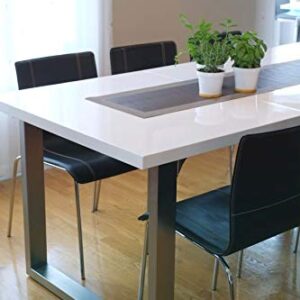 Inspirer Studio® Roman Extendible Dining Table Pedestal Table MDF High-Gloss White (Table ONLY)