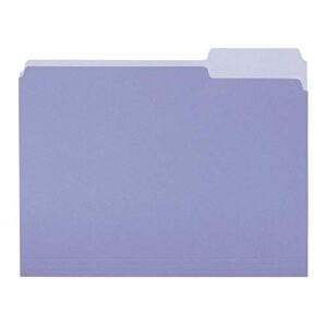 amazon basics file folders, letter size, 1/3 cut tab, lavender, 36-pack