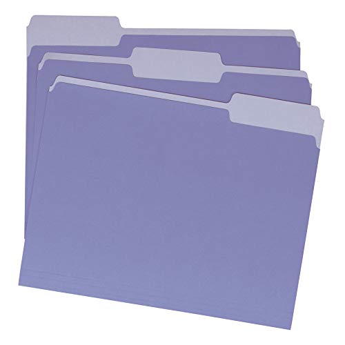 Amazon Basics File Folders, Letter Size, 1/3 Cut Tab, Lavender, 36-Pack