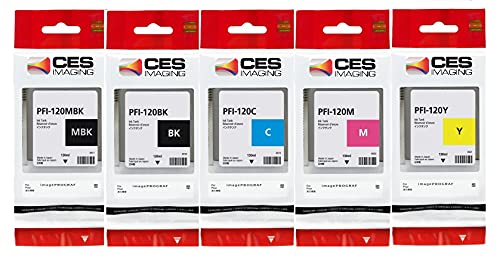 Replacement Canon PFI-120 130ml Ink Tank Set PFI-120MBK PFI-120BK PFI-120C PFI-120M PFI-120Y in Retail Package