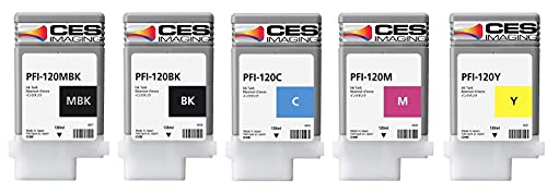 Replacement Canon PFI-120 130ml Ink Tank Set PFI-120MBK PFI-120BK PFI-120C PFI-120M PFI-120Y in Retail Package