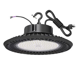 bft led high bay light 240w ufo 5000k 36,000lm,1-10v dimmable,1000w hid/hps replacement,ul 5-foot cable,ul certified driver ip65,hook mount,shop lights,garage,factory,warehouse,workshop,area light.