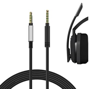 geekria quickfit audio cable compatible with astro a40 tr, a40, a30, a10 gen 2, a10 gaming headsets cable, 4 steps to 5 steps 3.5mm aux replacement stereo cord (6 ft/1.7 m)