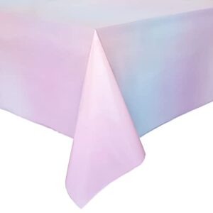 BLUE PANDA 3 Pack Tie Dye Tablecloth for Party Decorations, Pastel Table Covers (54 x 108 in)