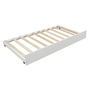 Harper & Bright Designs House Bed , Bed Frame Twin with Trundle and Roof, Toddler Daybed Twin, Children's Bed, No Box Spring Needed ,White