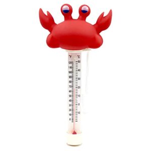 xy-wq floating pool thermometer, large size easy read for water temperature with string for outdoor and indoor swimming pools and spas (crab)