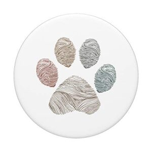 Footprint Paws Breed Pitbull Claws Bark Pet Dog PopSockets Swappable PopGrip