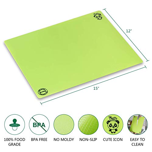 Boelley flexible grade plastic kitchen cutting board mats with food icons for dishwasher safe set of 6 Multicolored Plastic chopping board,Ideal for Meat, Vegetables, Fruits, Bread