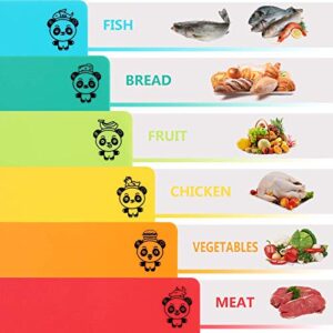 Boelley flexible grade plastic kitchen cutting board mats with food icons for dishwasher safe set of 6 Multicolored Plastic chopping board,Ideal for Meat, Vegetables, Fruits, Bread