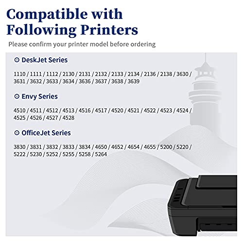 63 Black Ink Cartridge, InkSpirit Remanufactured Replacement (2 Packs) for HP 63XL HP63 with Deskjet 1112,3630,2130,3632,OfficeJet 3830,5255,4650,5258,5200,4655,4652,5212,Envy 4520,4512,4511,4524,4516