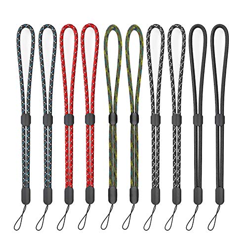 Mixed Color Adjustable Creative Short Wrist Strap Hand Lanyard, Suitable for iPhone, Samsung and Other Smart Phones, Cameras, Mobile U disks, Wallets, Flashlight Portable lanyards. (10 Pack)