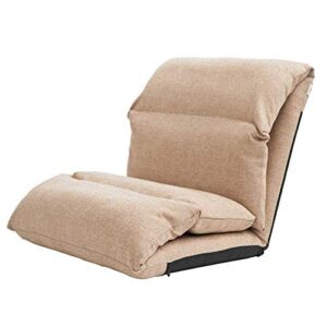 gydjbd lazy sofa, outdoor indoor soft-brushed polyester cord multiangle floor chair,110cmx56cmx65cm khaki