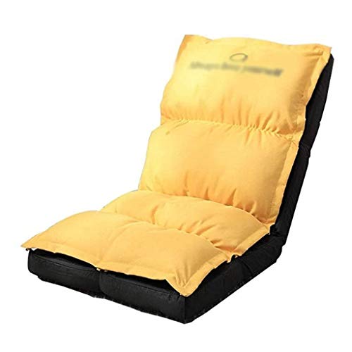 GYDJBD Adjustable Mesh Floor Beanbag Chair, Multi-Angle Thick Lazy Sofa, Cushioned Multifunctional Backrest Support (Color : Yellow)