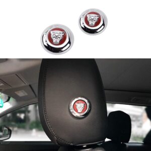 maxdool car front seat switch-adjusting button cover decal trim decorative frame interior modification for jaguar fl f-pace xe xj (2pcs)(red)