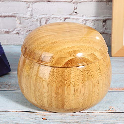 Yosoo Bamboo Yarn Bowl, Knitting Bowl Carbonized Brown Bowl Yarn Holder with Removable Lid for Knitting and Crochet