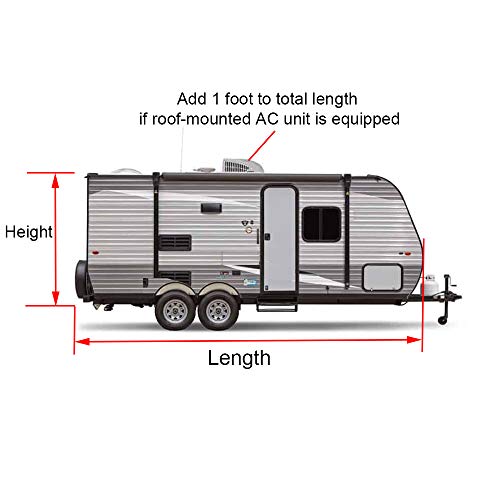 GEARFLAG Travel Trailer Camper RV Cover 4 Layers with Reinforced Windproof Side-Straps Anti-UV Water-Resistance Heavy Duty for Motorhome (Fits 15' - 17')