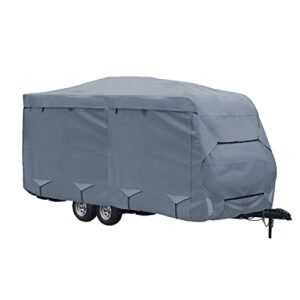 GEARFLAG Travel Trailer Camper RV Cover 4 Layers with Reinforced Windproof Side-Straps Anti-UV Water-Resistance Heavy Duty for Motorhome (Fits 15' - 17')