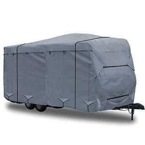 GEARFLAG Travel Trailer Camper RV Cover 4 Layers with Reinforced Windproof Side-Straps Anti-UV Water-Resistance Heavy Duty for Motorhome (Fits 15' - 17')