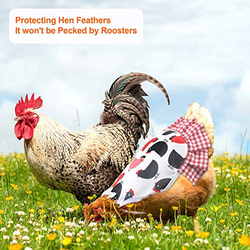 PETKNOWS Chicken Saddles, Hen Apron with Elastic Straps, Suitable for Small, Medium and Large Hens, Hen Care Supplies