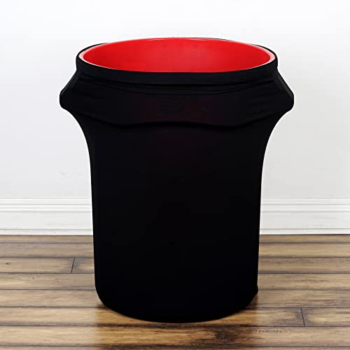 Efavormart New 24-40 Gallons Commercial Grade Black Stretch Spandex Round Waste Trash Bin Container Cover