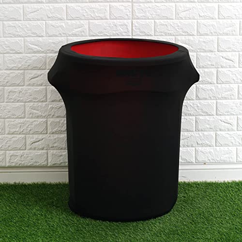 Efavormart New 24-40 Gallons Commercial Grade Black Stretch Spandex Round Waste Trash Bin Container Cover