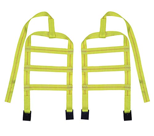 Autofonder 2Pc Tow Dolly Basket Straps with Flat Hook for 14"-17" Tires -10,000 lbs Breaking Strength Tire Bonnet&Tire Net -2” Over Wheel Car Basket Tie Down Straps with Axle Straps,Carrying Bag