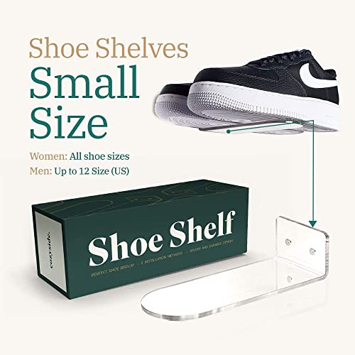 Floating Shoe Shelf For Wall - 6 Shoe Display Shelf for Wall, Floating Shoe Display Shelf for Sneakers, Shoe Shelf Wall Mount for Bedroom - Shoe Shelf Wall Mounted, Shoe Wall Shelf Display for Sneaker