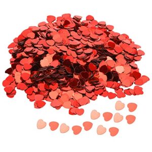 jeanoko sprinkle sequins 3000pcs confetti heart‑shaped for gift packaging party supplies card making dinner table(red)