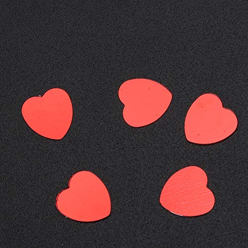 Jeanoko Sprinkle Sequins 3000Pcs Confetti Heart‑Shaped for Gift Packaging Party Supplies Card Making Dinner Table(red)