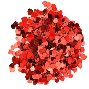 Jeanoko Sprinkle Sequins 3000Pcs Confetti Heart‑Shaped for Gift Packaging Party Supplies Card Making Dinner Table(red)