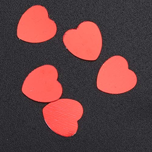 Jeanoko Sprinkle Sequins 3000Pcs Confetti Heart‑Shaped for Gift Packaging Party Supplies Card Making Dinner Table(red)