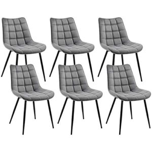 yaheetech upholstered velvet dining chairs modern tufted chairs accent reception chairs with soft cushion and metal legs for leisure/reataurant/home kitchen, 6pcs