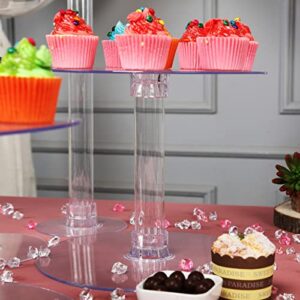 Efavormart Lovely 5 Tier Acrylic Crystal Glass Clear Cake Dessert Decorating Stand for Birthday Party Wedding