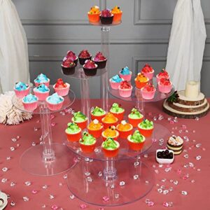 Efavormart Lovely 5 Tier Acrylic Crystal Glass Clear Cake Dessert Decorating Stand for Birthday Party Wedding