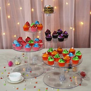 Efavormart Lovely 5 Tier Acrylic Crystal Glass Clear Cake Dessert Decorating Stand for Birthday Party Wedding