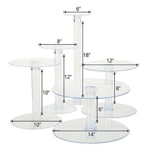 Efavormart Lovely 5 Tier Acrylic Crystal Glass Clear Cake Dessert Decorating Stand for Birthday Party Wedding