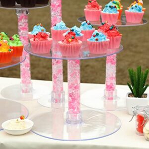 Efavormart Lovely 5 Tier Acrylic Crystal Glass Clear Cake Dessert Decorating Stand for Birthday Party Wedding