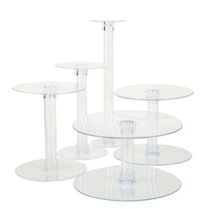 Efavormart Lovely 5 Tier Acrylic Crystal Glass Clear Cake Dessert Decorating Stand for Birthday Party Wedding