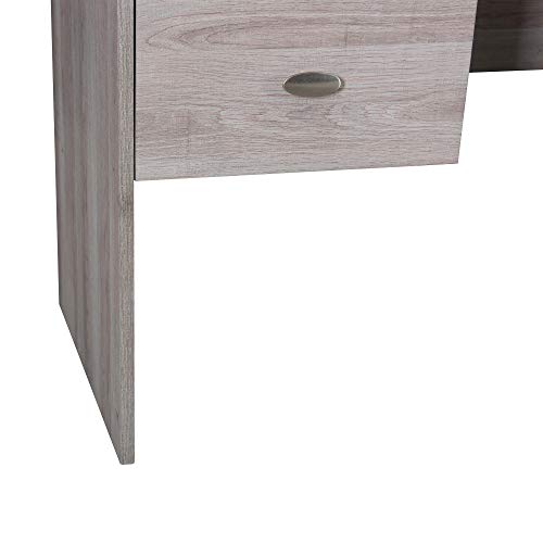 Studio Space 39.5" Modern Computer Desk, 2-Drawer Writing Workstation with A Simulated Cherry Wood Finish Table Top for Home Office, Grey