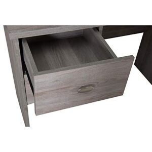 Studio Space 39.5" Modern Computer Desk, 2-Drawer Writing Workstation with A Simulated Cherry Wood Finish Table Top for Home Office, Grey