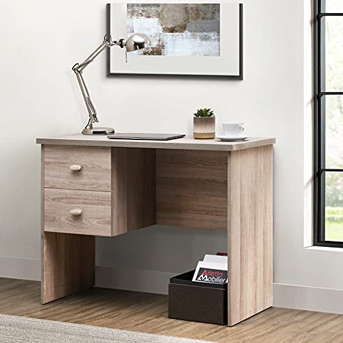 Studio Space 39.5" Modern Computer Desk, 2-Drawer Writing Workstation with A Simulated Cherry Wood Finish Table Top for Home Office, Grey