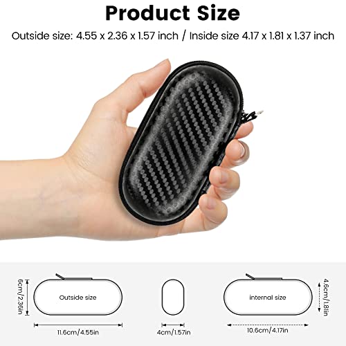 Earbud Case, RISETECH Earphone Carrying Case Holder EVA Headphone Storage Bag Small Zipper Pouch Compatible for EarPods, AirPods, Beats Flex, Urbeats3, Bose Wireless Earbuds -with Carabiner