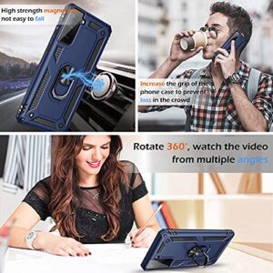 Case for Samsung Galaxy S21 5G Case Heavy Duty with Built in Screen Protector Hard Armor Military Anti-Fall Bumper Cover for Samsung S21 5G 6.2 2021 Phone Cases with Magnetic Ring Kickstand Blue