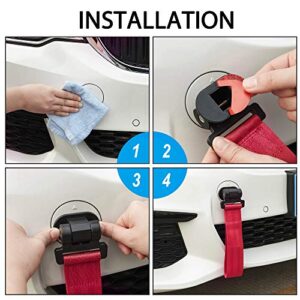 TOMALL Universal Car Decorative Trailer Tow Strap Red Car Tow Belt for Car Bumper (ONLY Decoration)