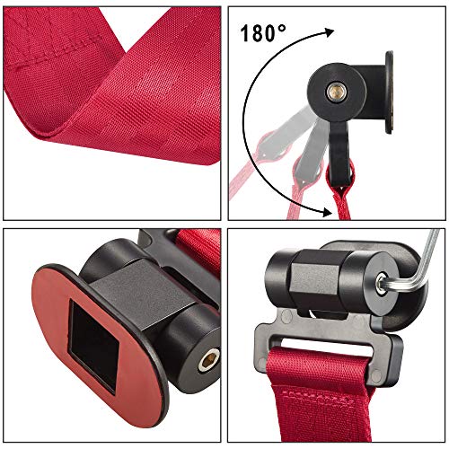 TOMALL Universal Car Decorative Trailer Tow Strap Red Car Tow Belt for Car Bumper (ONLY Decoration)